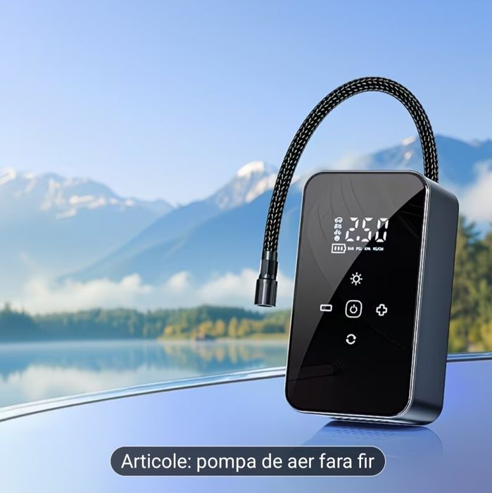 Acest compresor de aer cu utilizare duală, potrivit atât pentru operare wireless, cât și cu fir, dispune de un motor de înaltă performanță
