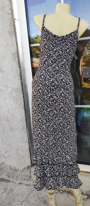 Rochie lunga volane si flori jersey Reserved L