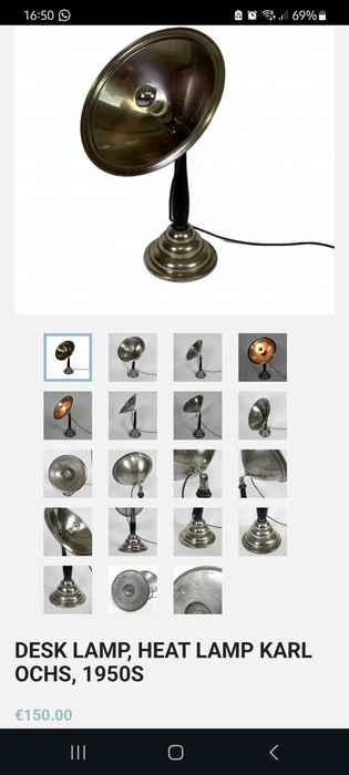 Lampa veche de caldura anii 50 transformata in veioza
