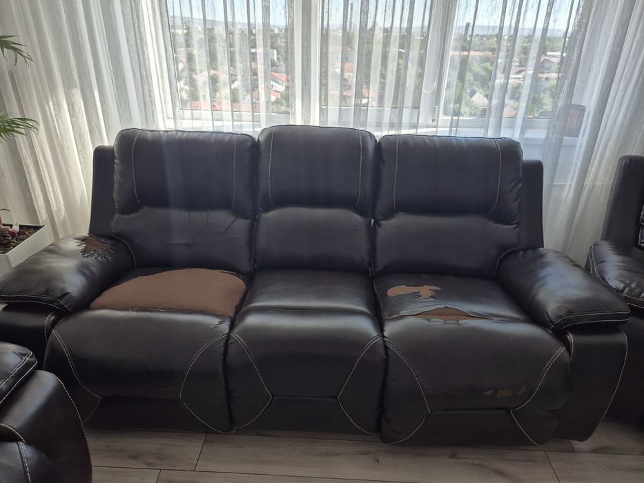 Vand set canapea  cu recliner