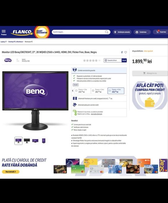 Monitor BenQ GW2765HT 27′′ LED / 2K (WQHD)