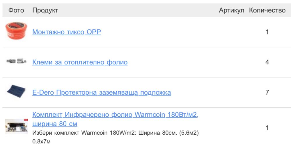 Комплект Инфрачерено нагревателно фолио Warmcoin