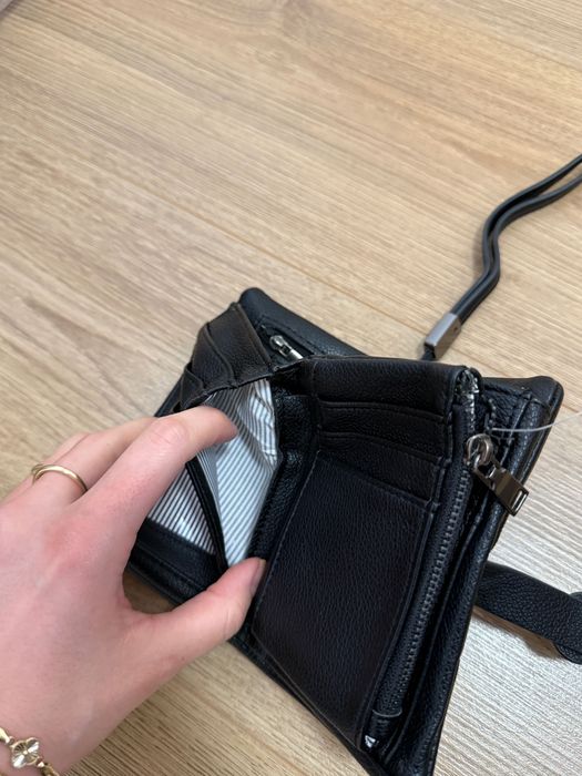 Портмоне от естествена кожа черно made in italy