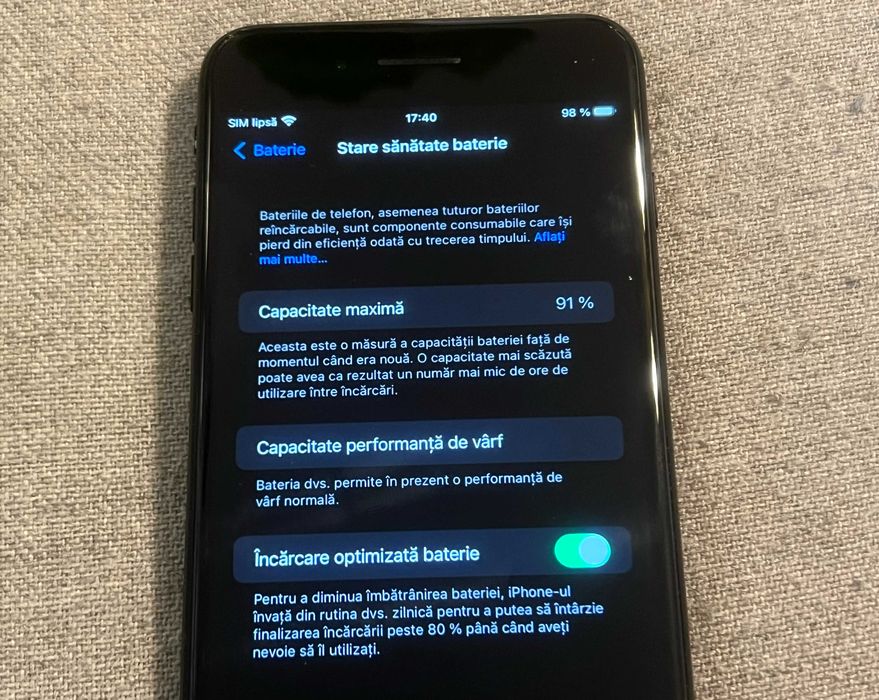iPhone 7 Plus 128GB Black liber retea baterie 91% stare excelenta