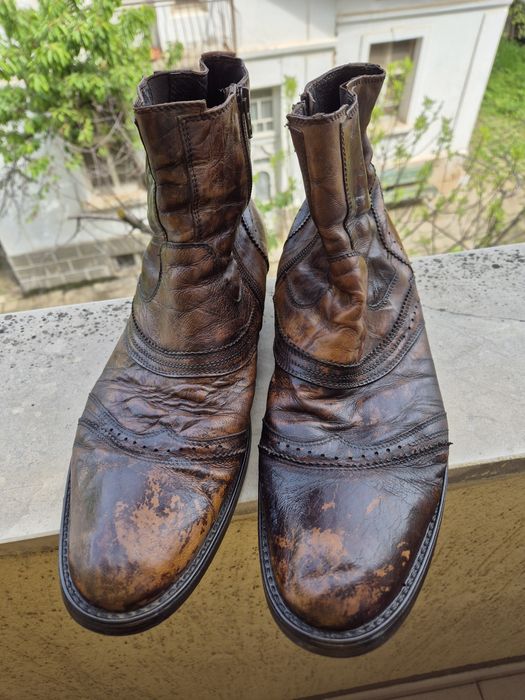 Мъжки боти Hand made естествена кожа