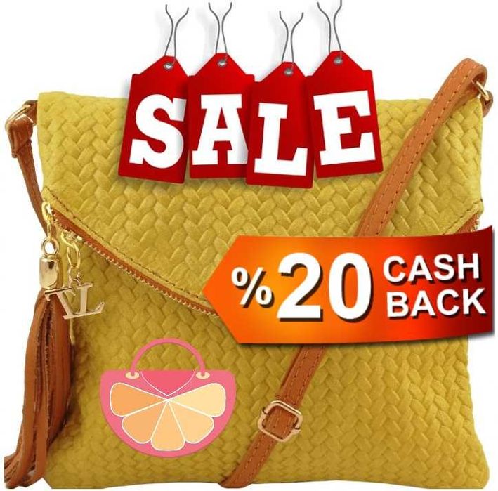 %ПРОМО% TUSCANY LEATHER – Плетена чанта от ест. кожа 23х20X2 см нова