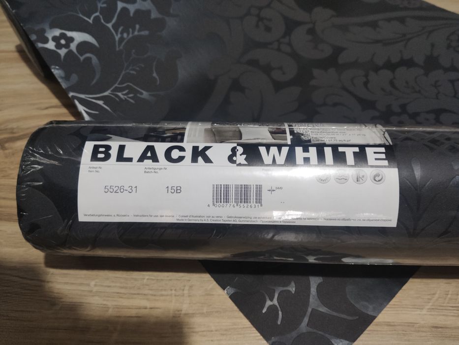 Tapet Retro Barock vinil - negru