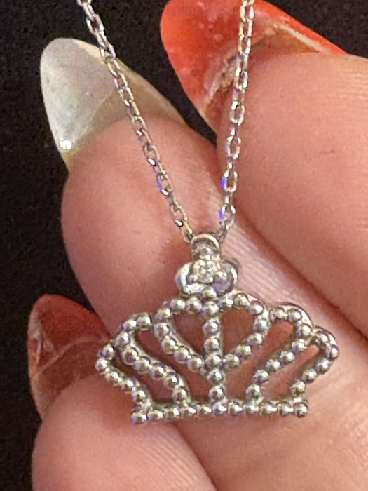 Сребърно колие с естествен диамант на ZEN D0.02