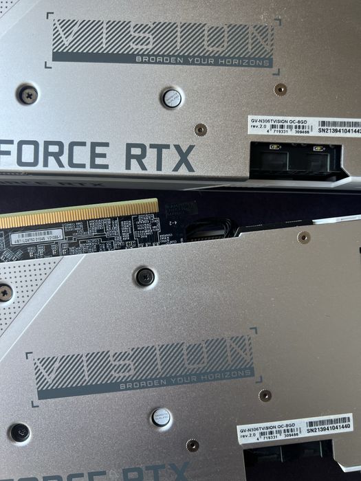 7х Gigabyte RTX 3060 Ti Vision OC 8GB(Samsung памет)