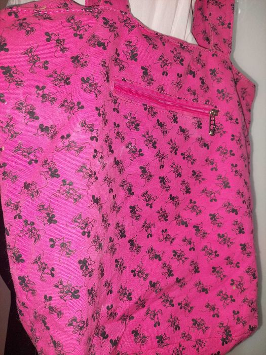 Geanta incapatoare de cumpărături Mickey Mouse ciclam 40x37cm