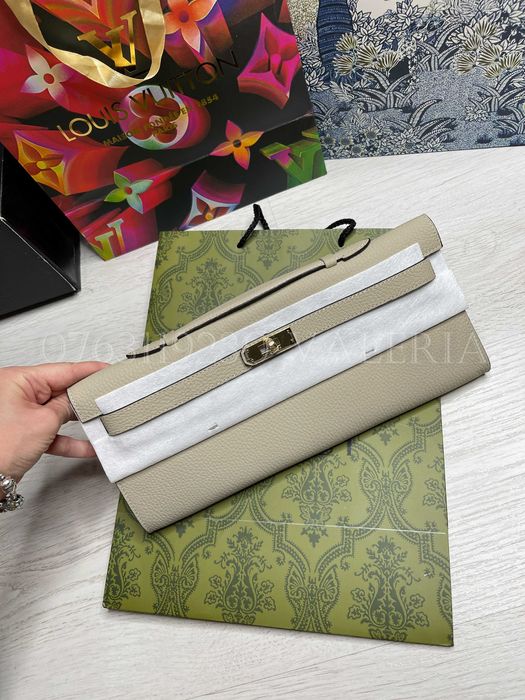 Geanta tip plic - Piele de vaca Texturata culoare deschisa