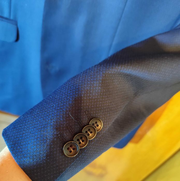 Sacou blazer slim 52 XL premium Club Of Gents lana moale albastru roya