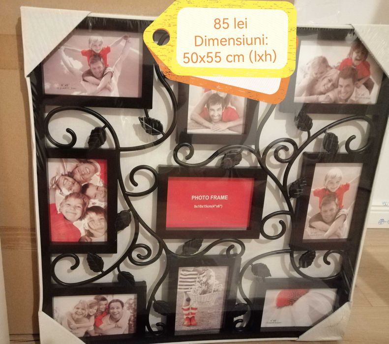 Cadru foto negru cu multe fotografii