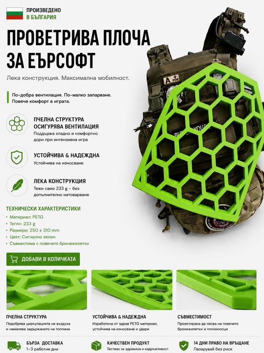 Еърсофт вентилиран плейт