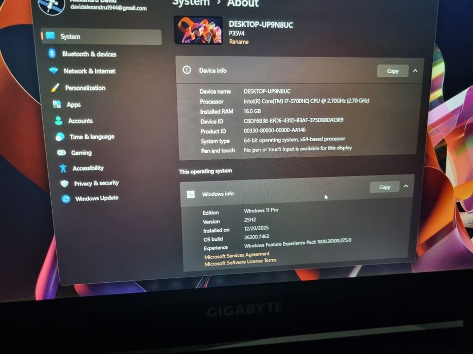 Laptop Gaming Gigabyte i7 gtx 980