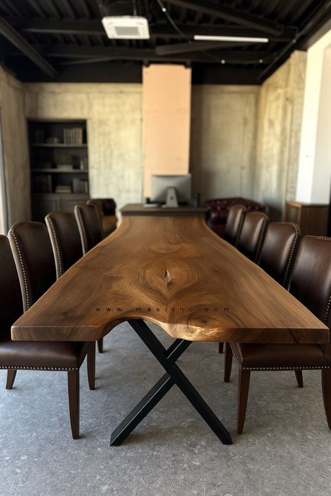 Маса от естествено дърво и епоксидна смола | Холна, трапезна маса