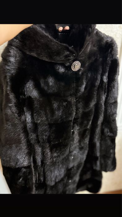 Норковая шуба черная