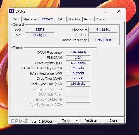 RAM laptop 16GB (2x8GB) 4800MHz CL40