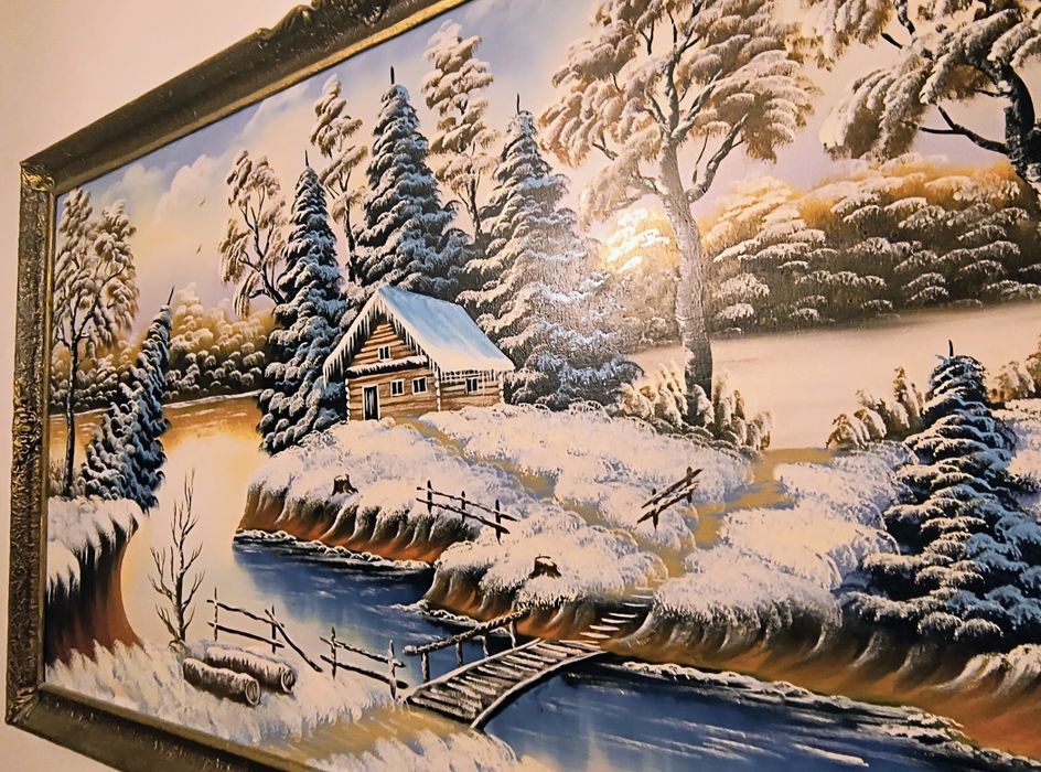 Tablou peisaj iarnă