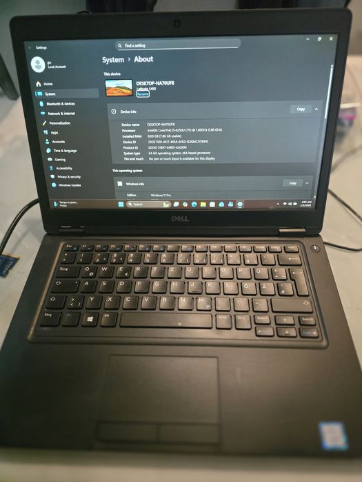 Diagnoza auto Dell 5490, i5-8250, ram 8gb, ssd 256gb, bat 2h