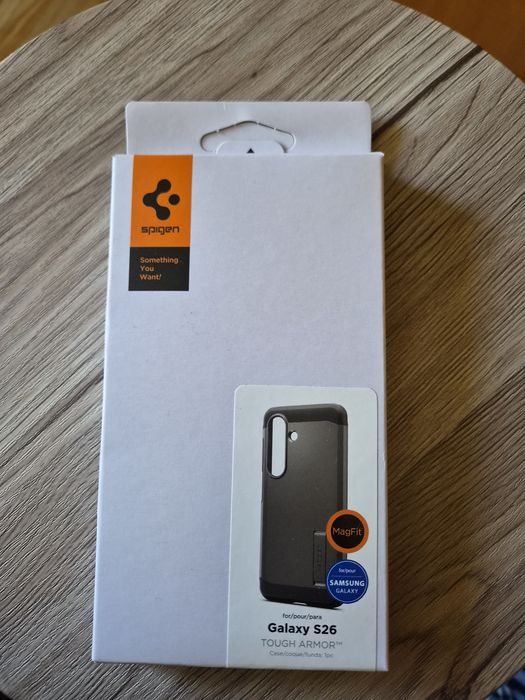 Vand husa Spigen Tough Armor MagFit, culoare Gun Metal, policarbonat, compatibila cu Samsung Galaxy S26.