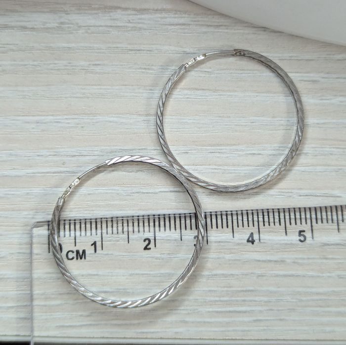 серьги конго кольца серебро 925