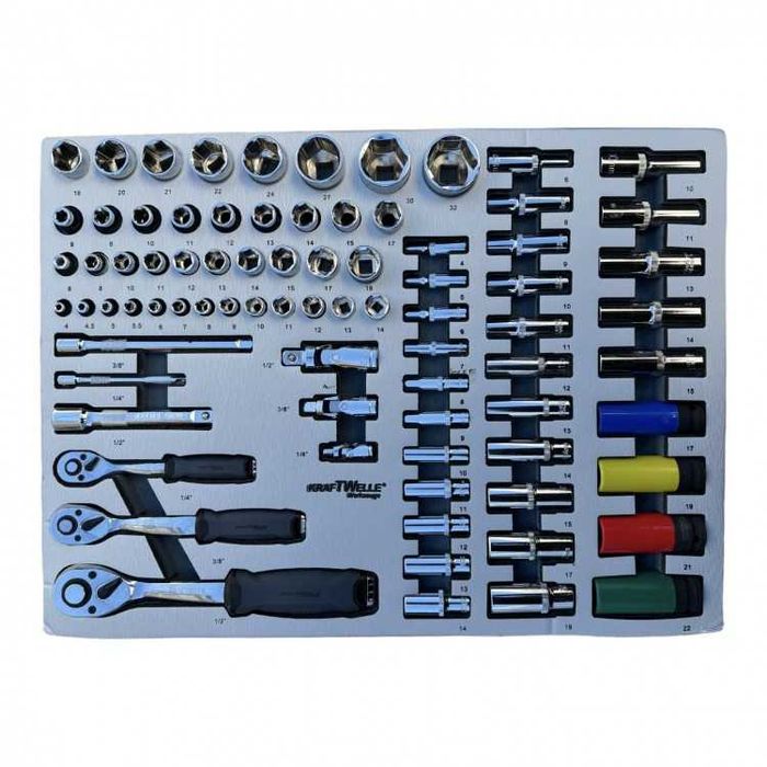 НЕМСКИ Професионален Шкаф С Инструменти KRAFTWELLE XXL-03 + ЛЕД ФЕНЕР