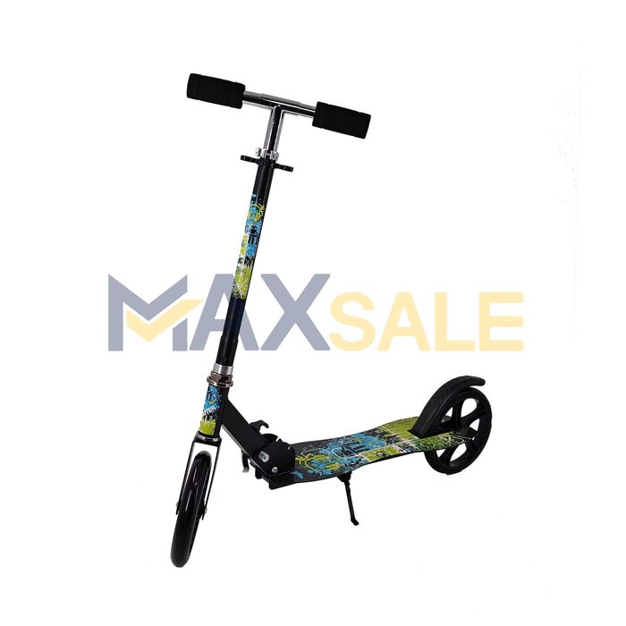 Детска тротинетка сгъваема черна многоцветна скутер scooter алуминиева