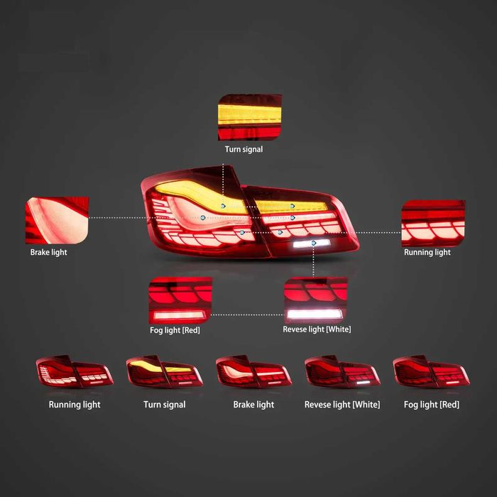 Комплект OLED стопове с динамични мигачи за BMW 5 F10 2011 - 2017