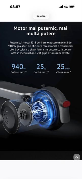 Trotineta electrica Xiaomi 4 Ultra autonomie 70km