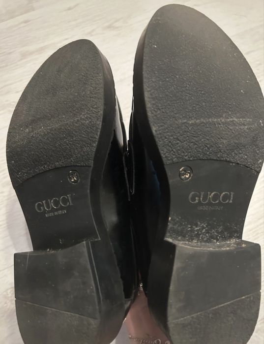 gucci black leather loafers