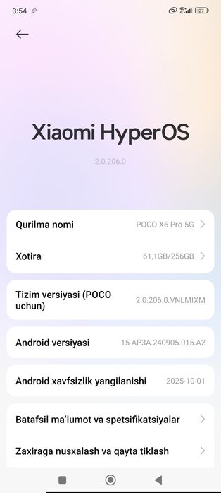Xiaomi Poco x 6 pro 5 G