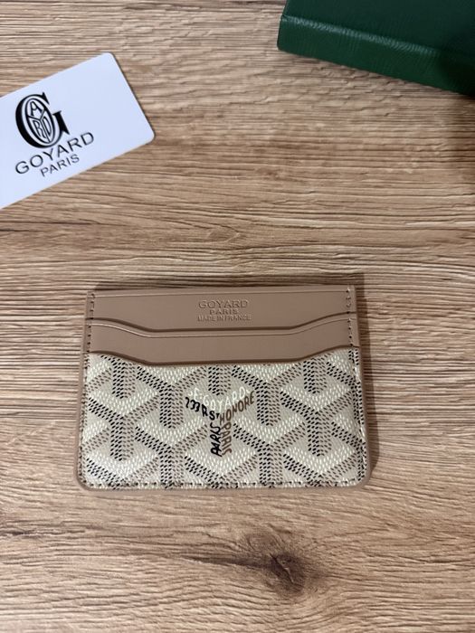 Goyard card holder beige
