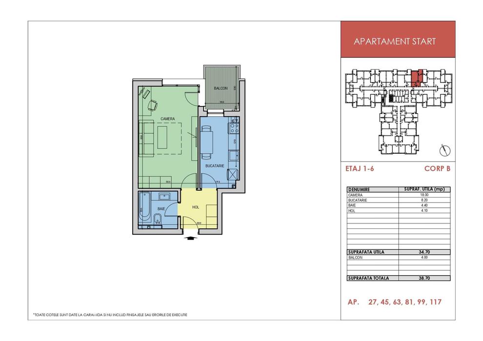 Garsoniera decomandata, 39 mp, Metrou Berceni, Apollo Residence