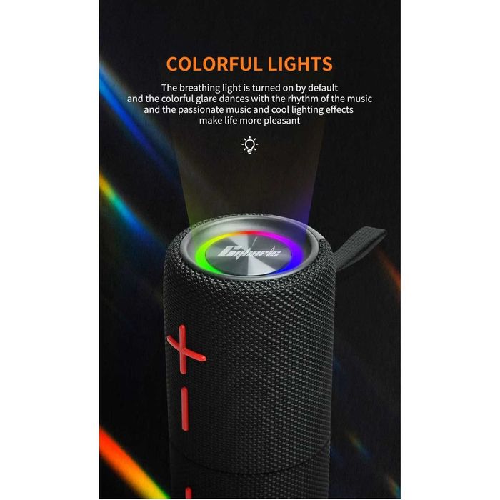 Boxa wireless portabila 20W cu Bluetooth 5.3,  15 ore si lumini LED