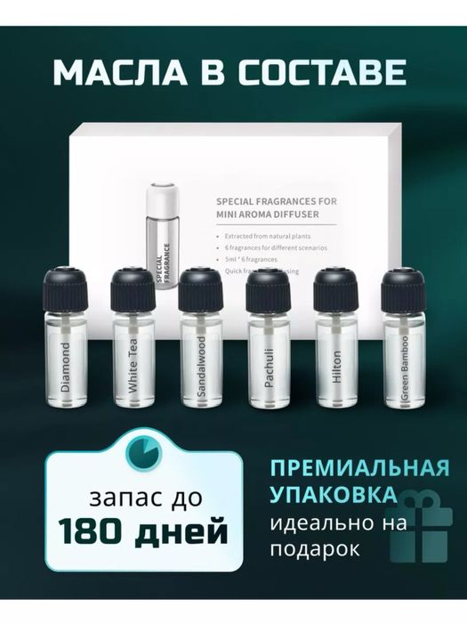 освежитель воздуха аромадиффузор, беспроводной, 6 ароматов.