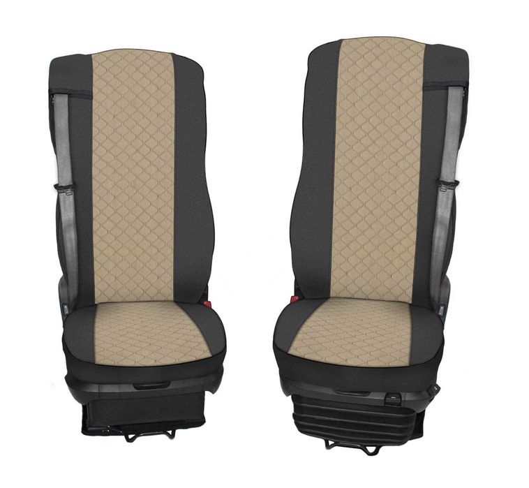 Тапицерия подходяща за ДАФ/DAF 106, след 2013г,  Черно+бежово