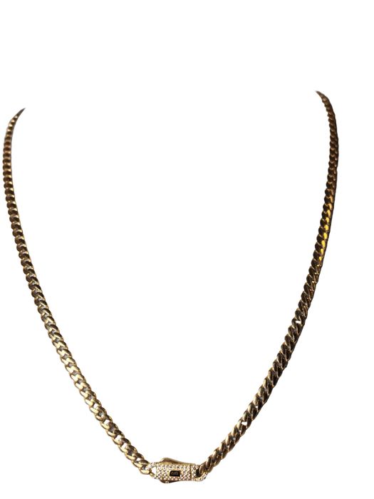 Lanț aur galben 14K model Monaco cu zale plate, 12,36 g – nou