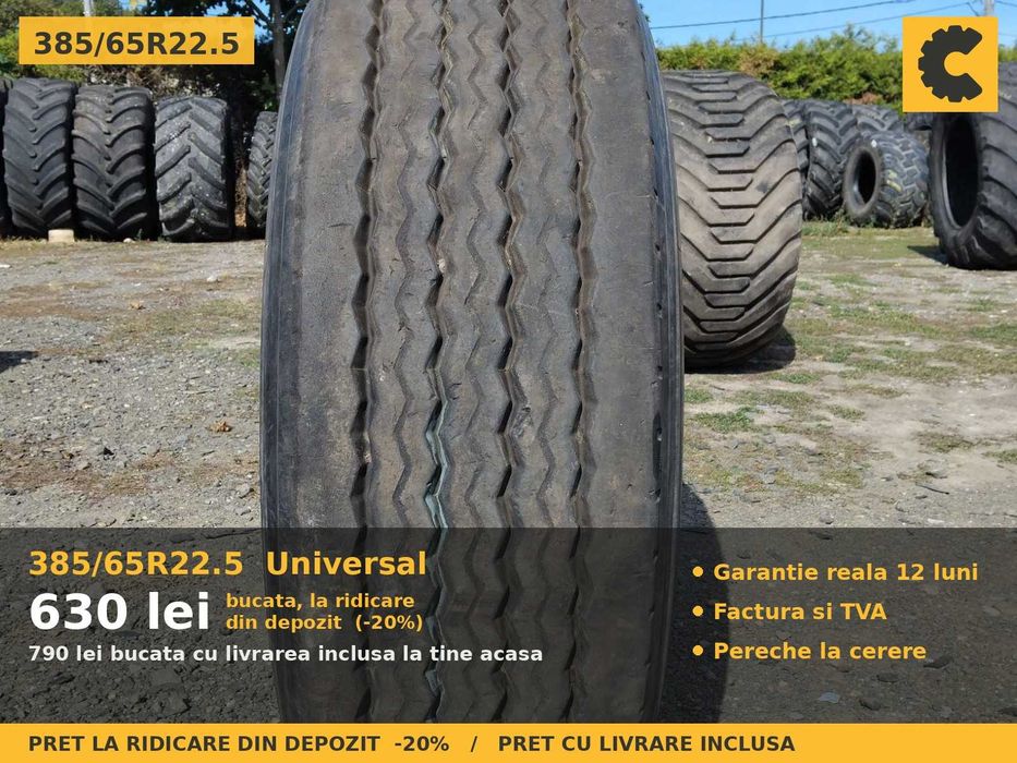 Cauciucuri Anvelope 385/65R22.5 385/65 R22.5 385 65 22.5 3856522.5 Universal Remorca Implement Flotatie SH Second Hand LIVRARE Garantie 1 An Stoc Real