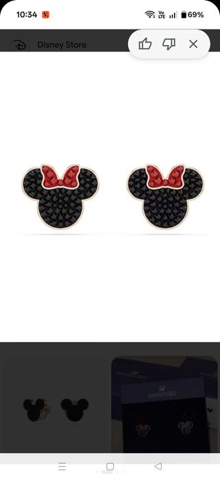 Swarovski Minnie mouse обеци