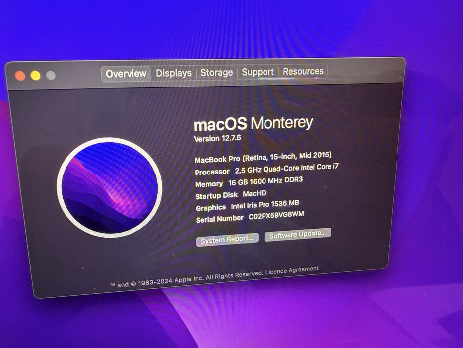 MacBook Pro retina A1398, i7 quad