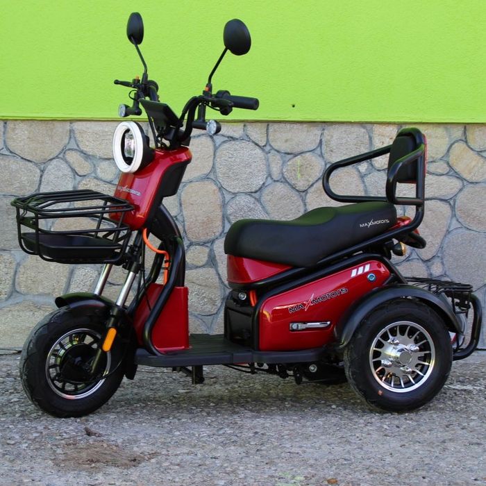 Двуместна електрическа триколка Pudding 1800W-48V-20Ah RED