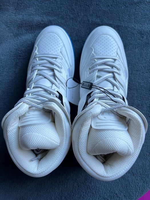 New GUCCI MEN  Basket  White Leather HIGH TOP Logo   43