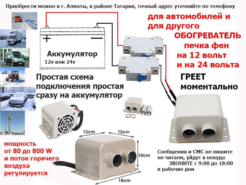 В любой мороз поможет с теплом - ОБОГРЕВАТЕЛЬ. Авто-печка. Сухой фен