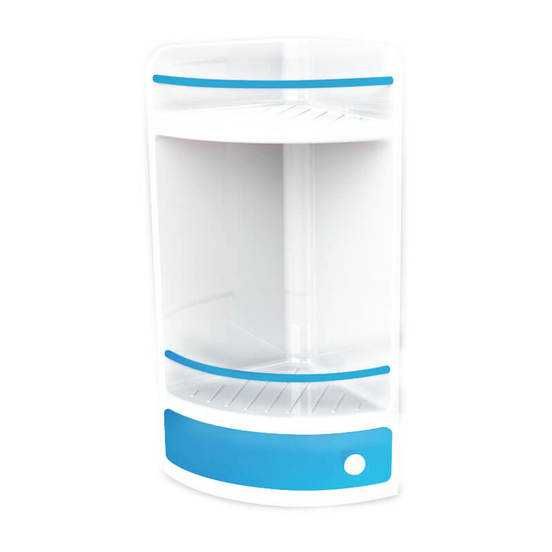 Компактен ъглов шкаф за баня с чекмедже