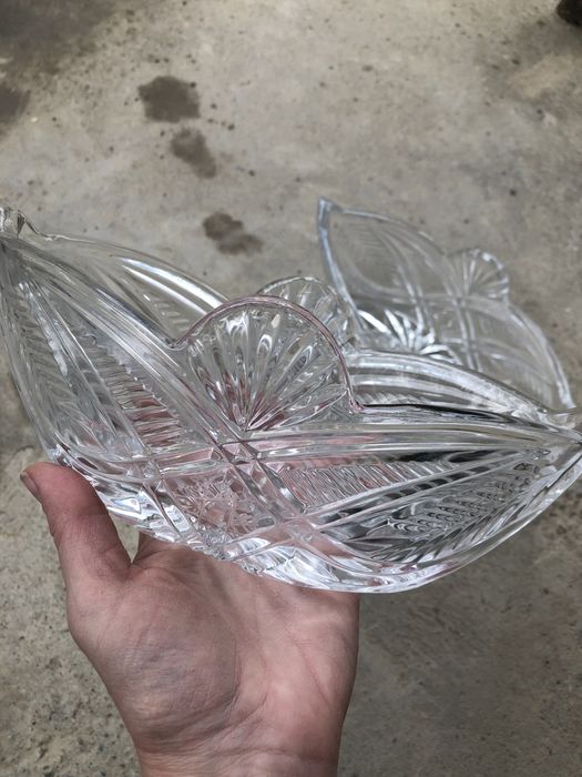 Хрустальные вазочки лодочки 2 вида