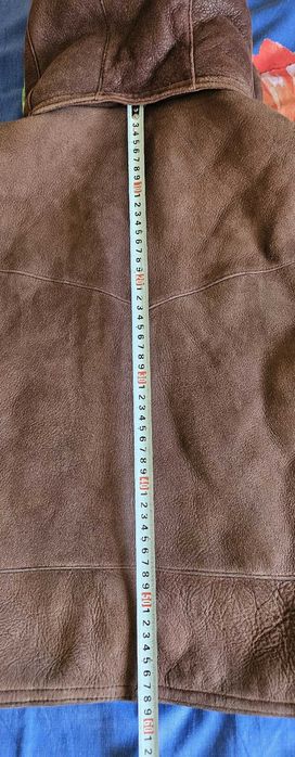 Натуральная дубленка-пилот+шапка