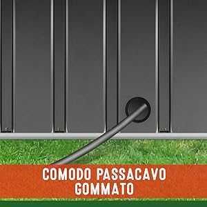 Метален гараж за роботизирана косачка за трева