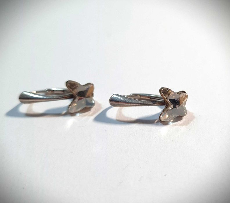 Cercei Fluture - argint cu cristale Swarovski