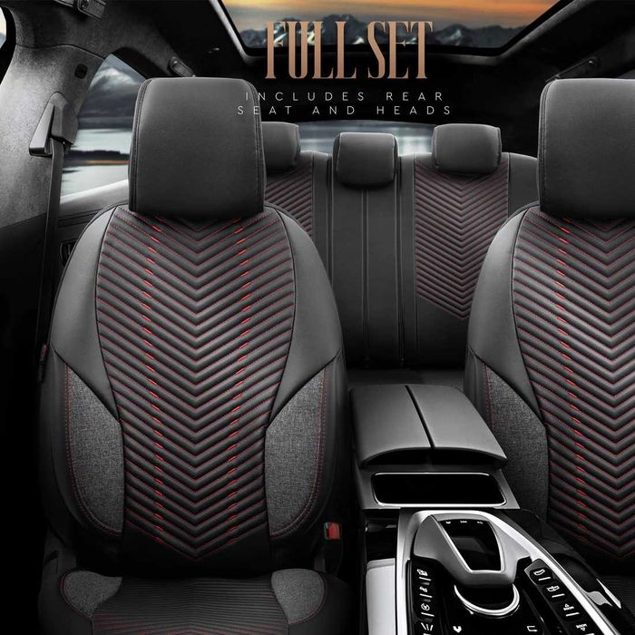 Комплект Луксозна Тапицерия OTOM Advanced – Еко кожа, Черно/Червено.